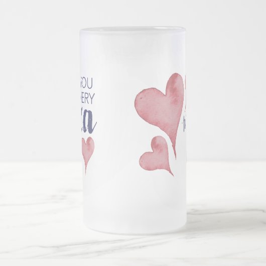 Ik hou van je met elke Pizza mijn hart Matglas Bierpul (Center)