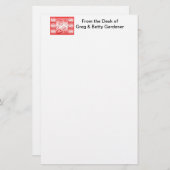 Ik hou van je met hartroze achtergrond briefpapier (Voorkant / Achterkant)