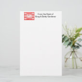 Ik hou van je met hartroze achtergrond briefpapier (Staand voorkant)