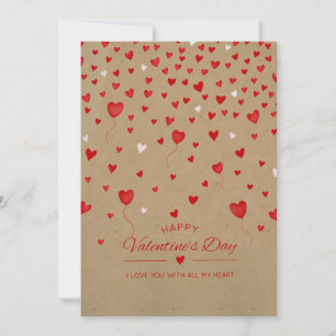 Ik hou van je met heel mijn hart Valentijnsdag Kaa Feestdagenkaart