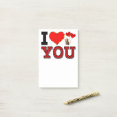 Ik hou van je met hugs en kussen post-it® notes (Op bureau)