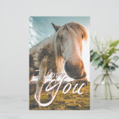 Ik hou van je met kijkend paard (Staand voorkant)