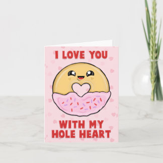 Ik hou van je met mijn hele hart - schattige donut kaart