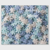 Ik hou van je met mooie sneeuwvlokken. cadeaupapier (Vlak)