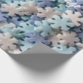 Ik hou van je met mooie sneeuwvlokken. cadeaupapier (Hoek)