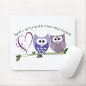 Ik hou van je met Owl mijn hart, schattige Eigenar Muismat (Met muis)