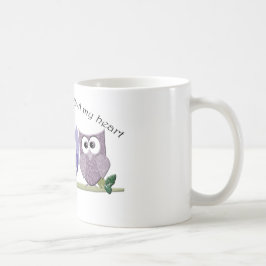 Ik hou van je met Owl mijn hart, schattige kunstca Koffiemok