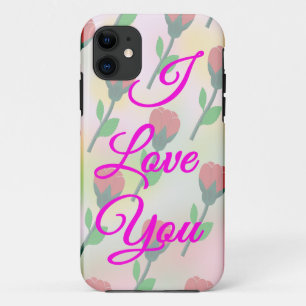 Ik hou van je met Red Flowers Pattern Case-Mate iPhone Case