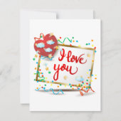 Ik hou van je met rood hart bedankkaart (Voorkant)