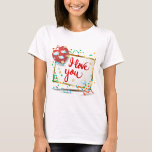 Ik hou van je met rood hart t-shirt