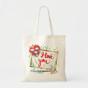 Ik hou van je met rood hart tote bag