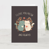 Ik hou van je miauw en altijd Schattigee katten Va Kaart (Voorkant)