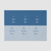 Ik hou van je, mijn donkere blauwe kleurenblok tissuepapier (Voorkant)