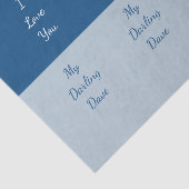 Ik hou van je, mijn donkere blauwe kleurenblok tissuepapier (Detail)