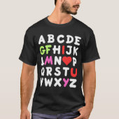 Ik hou van je mijn GF ABC Alphabet Valentijnsdag G T-shirt (Voorkant)