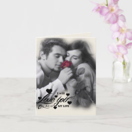 Ik hou van je mijn hele leven - Koppel met rode ro Kaart