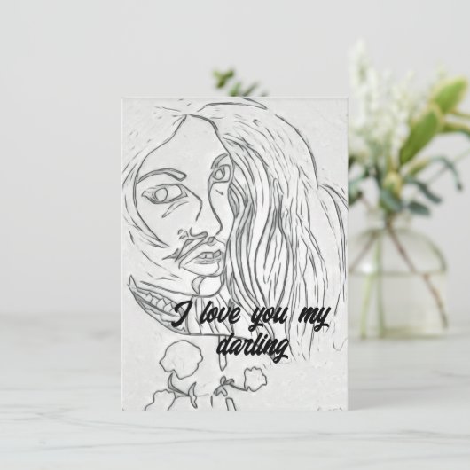 Ik hou van je mijn lieve, romance kaart (Staand voorkant)