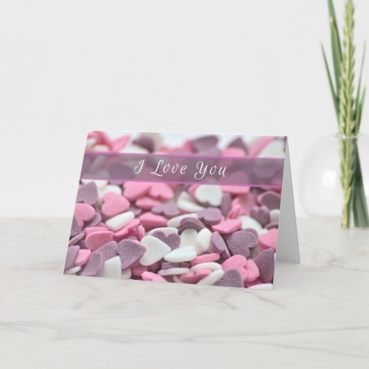 Ik hou van je, mijn lieve Valentijn met suikerhart Kaart (Voorkant)