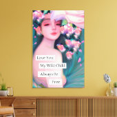 Ik hou van je, mijn wilde kind canvas afdruk (Insitu (Woonkamer))