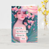 Ik hou van je, mijn wilde kind kaart (Gele Bloem)