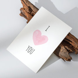 Ik hou van je. Minimale schattige roze hart Valent Feestdagenkaart