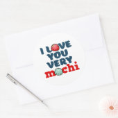 Ik hou van je Mochi Cute Valentijnsdag Punts Ronde Sticker (Envelop)