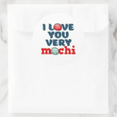 Ik hou van je Mochi Cute Valentijnsdag Punts Ronde Sticker (Tas)