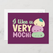 Ik hou van je Mochi Kawaii Funny Valentijnsdag Briefkaart (Voorkant / Achterkant)