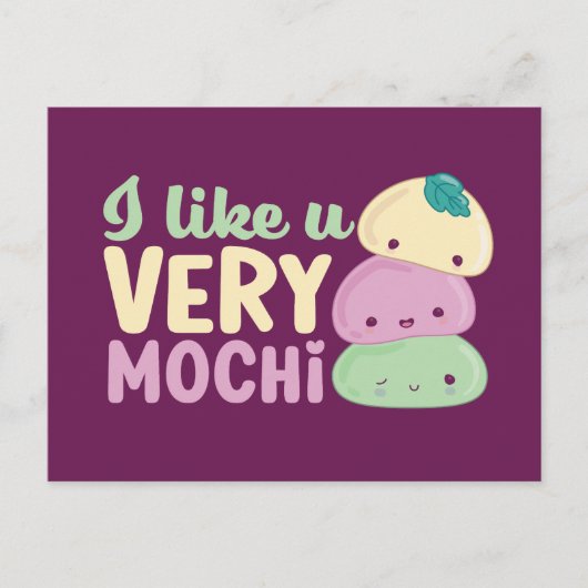 Ik hou van je Mochi Kawaii Funny Valentijnsdag Briefkaart (Voorkant)