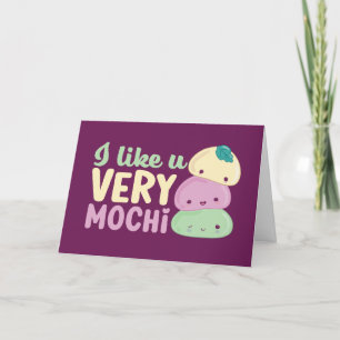 Ik hou van je Mochi Kawaii Funny Valentijnsdag Feestdagen Kaart