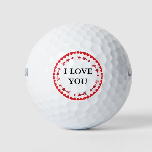 Ik hou van je Modern Romantisch Liefde Hart Valent Golfballen (Voorkant)