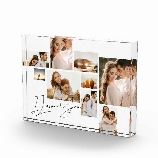 Ik hou van je Modern Simple Collage 9 Multi Photo Fotoblokken (Rechts)