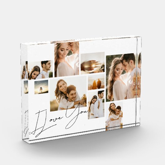 Ik hou van je Modern Simple Collage 9 Multi Photo Fotoblokken (Links)