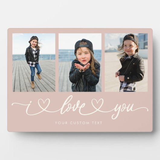 Ik hou van je moderne foto-inklage van het hart fotoplaat (voorkant)