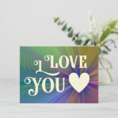 Ik hou van je moderne hart elegante kleurrijke hom kaart (Staand voorkant)