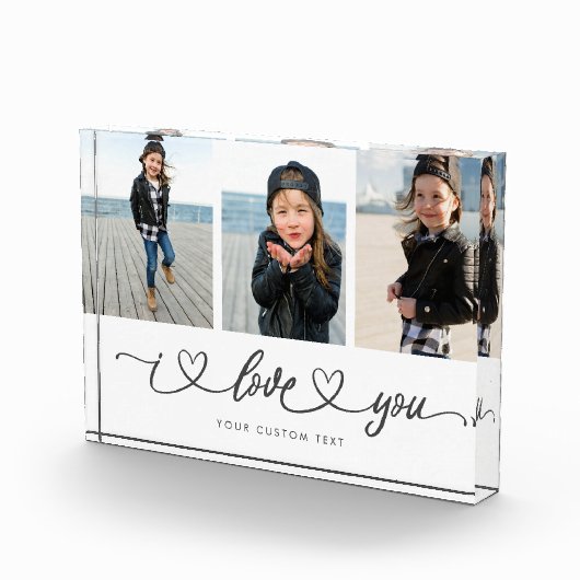 Ik hou van je moderne hartscript Moederdag Fotoblokken (Rechts)