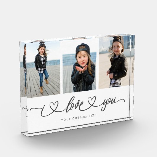 Ik hou van je moderne hartscript Moederdag Fotoblokken (Links)