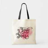 Ik hou van je moderne lichte hart grafische elegan tote bag (Voorkant)