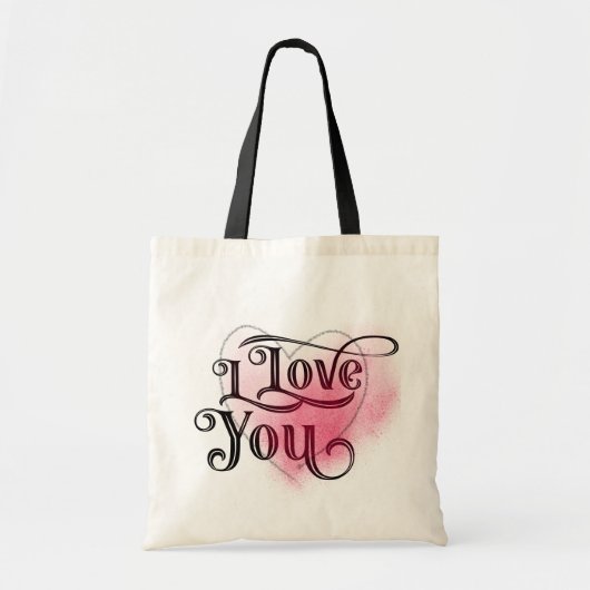 Ik hou van je moderne lichte hart grafische elegan tote bag (Voorkant)