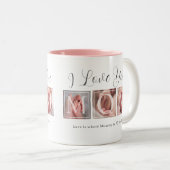Ik hou van je moeder 3 Foto Collage Two-Tone Coffe Tweekleurige Koffiemok (Voorkant rechts)