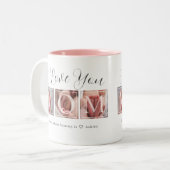 Ik hou van je moeder 3 Foto Collage Two-Tone Coffe Tweekleurige Koffiemok (Voorkant links)