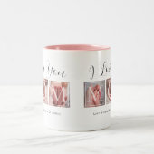 Ik hou van je moeder 3 Foto Collage Two-Tone Coffe Tweekleurige Koffiemok (Center)