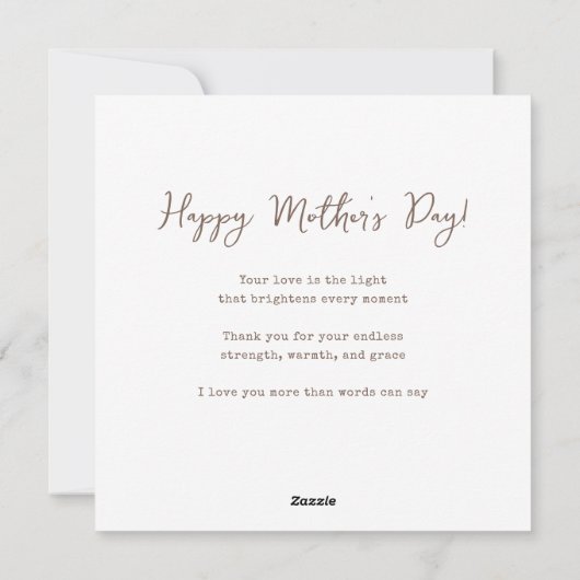 Ik hou van je moeder Aanpasbare naam Feestdagenkaart (Achterkant)