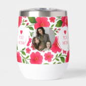 Ik hou van je moeder Bloemen Rode Water Fles (Voorkant)