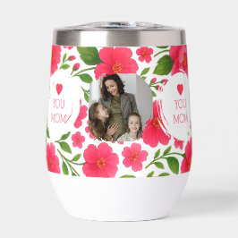 Ik hou van je moeder Bloemen Rode Water Fles