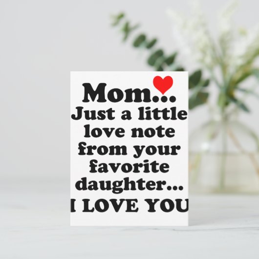 ik hou van je moeder briefkaart (Staand voorkant)