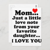 ik hou van je moeder briefkaart (Voorkant / Achterkant)