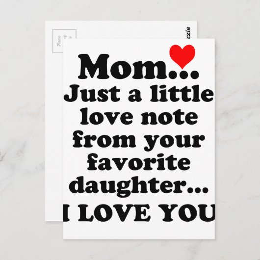 ik hou van je moeder briefkaart (Voorkant / Achterkant)