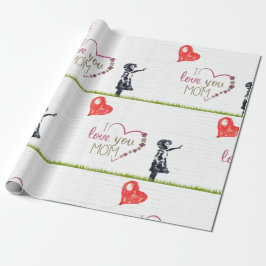 Ik hou van je moeder cadeaupapier