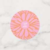 Ik hou van je moeder floral burst pastel oranje ro confetti (Kleine voorkant)